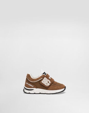Dolce & Gabbana Mesh and split calfskin sneakers Multicolor DN0199AA954