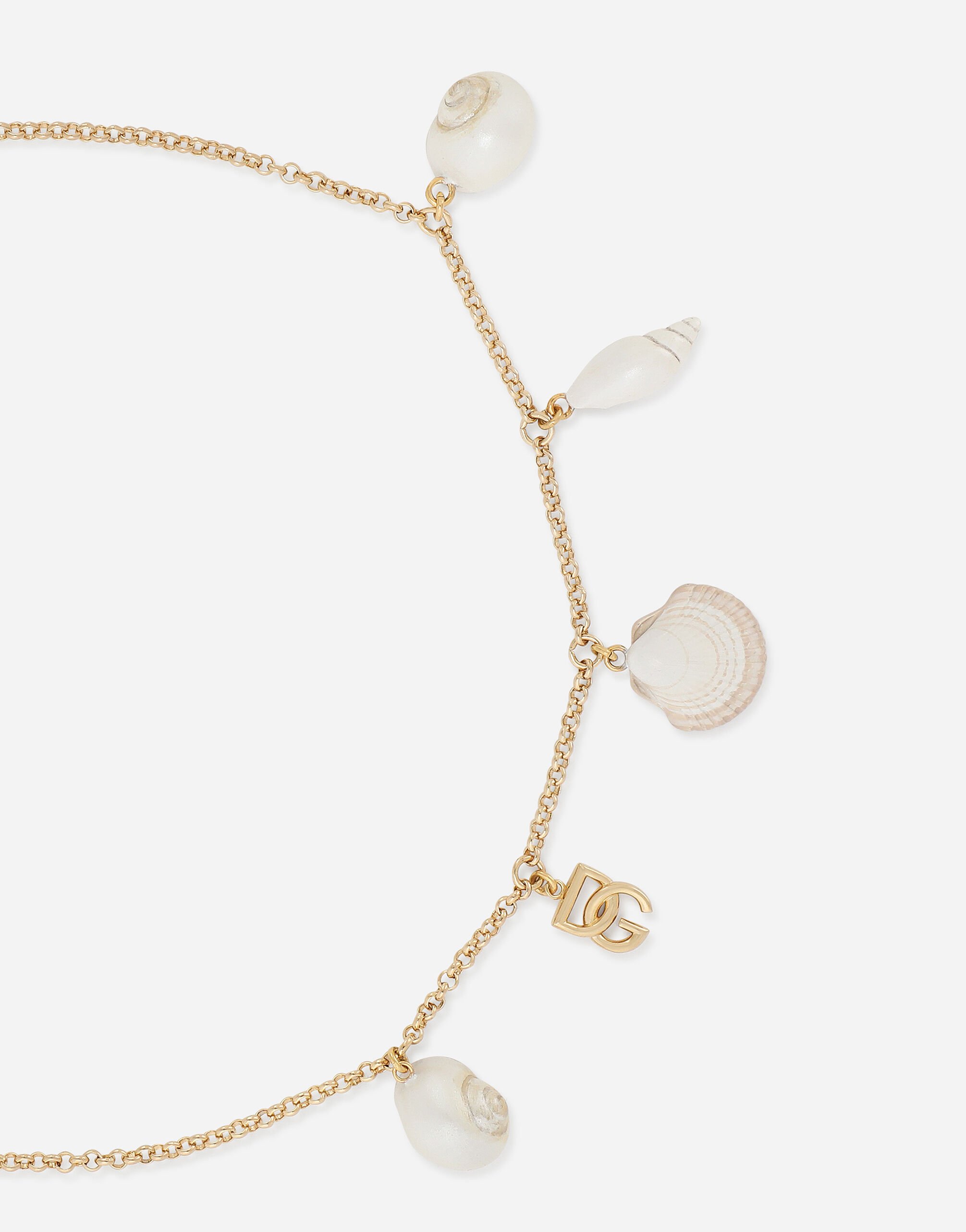 Necklace with DG logo and shells in Gold for Women