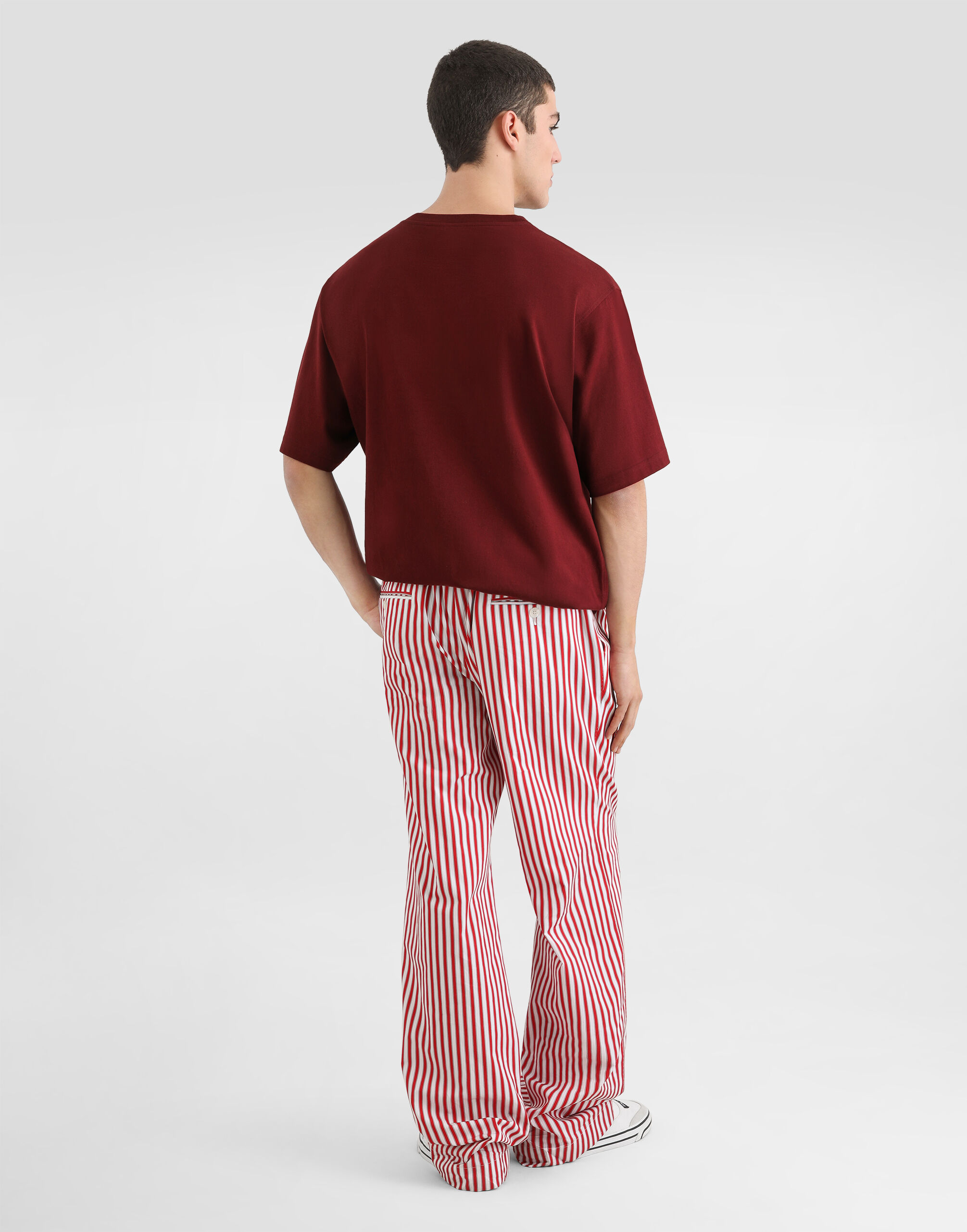 Striped poplin trousers in Multicolor for Men | Dolce&Gabbana® US
