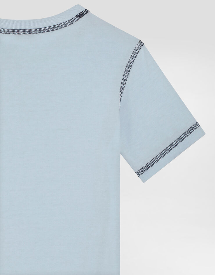 Dolce & Gabbana Short-sleeved jersey t-shirt with DG Azure L4JTHUG7PES