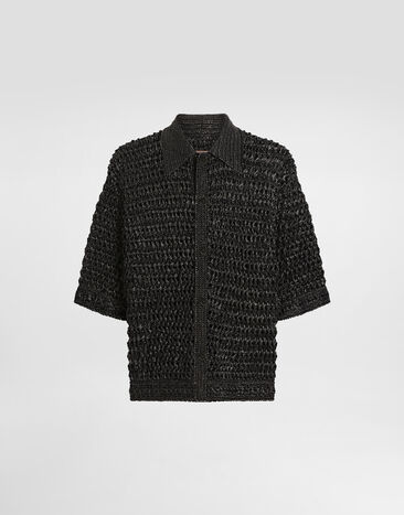 Dolce & Gabbana Viscose raffia crochet shirt Multicolor GXVB1TJFMMS
