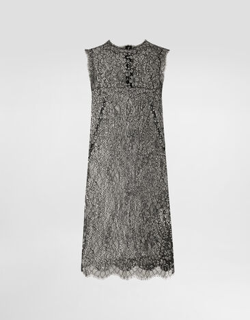Dolce & Gabbana Lamé lace dress Silver F6ATYTILMCF