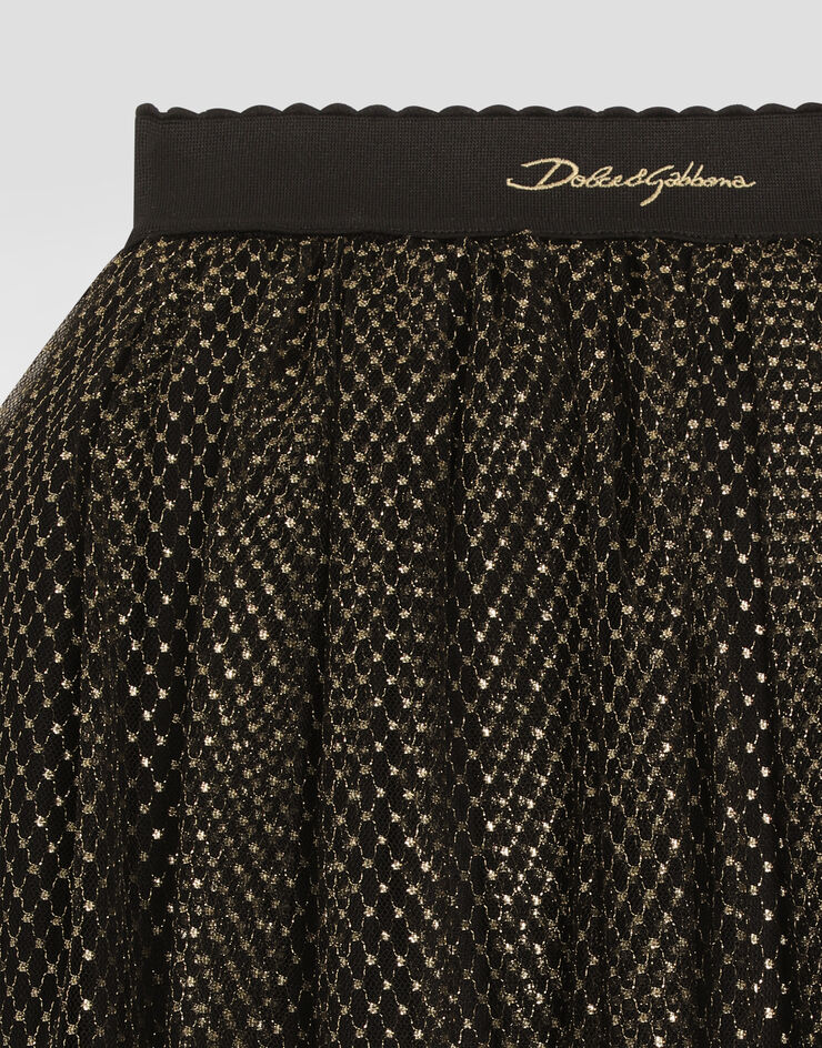 Dolce & Gabbana Jupe en tulle et lurex Doré L55I41HLMVT