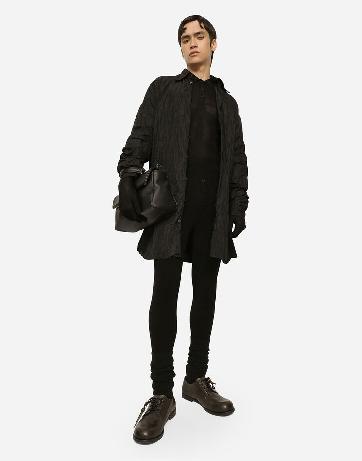 Dolce&Gabbana 비스코스 립 폴로 셔츠 블랙 GXR81TJAIO9
