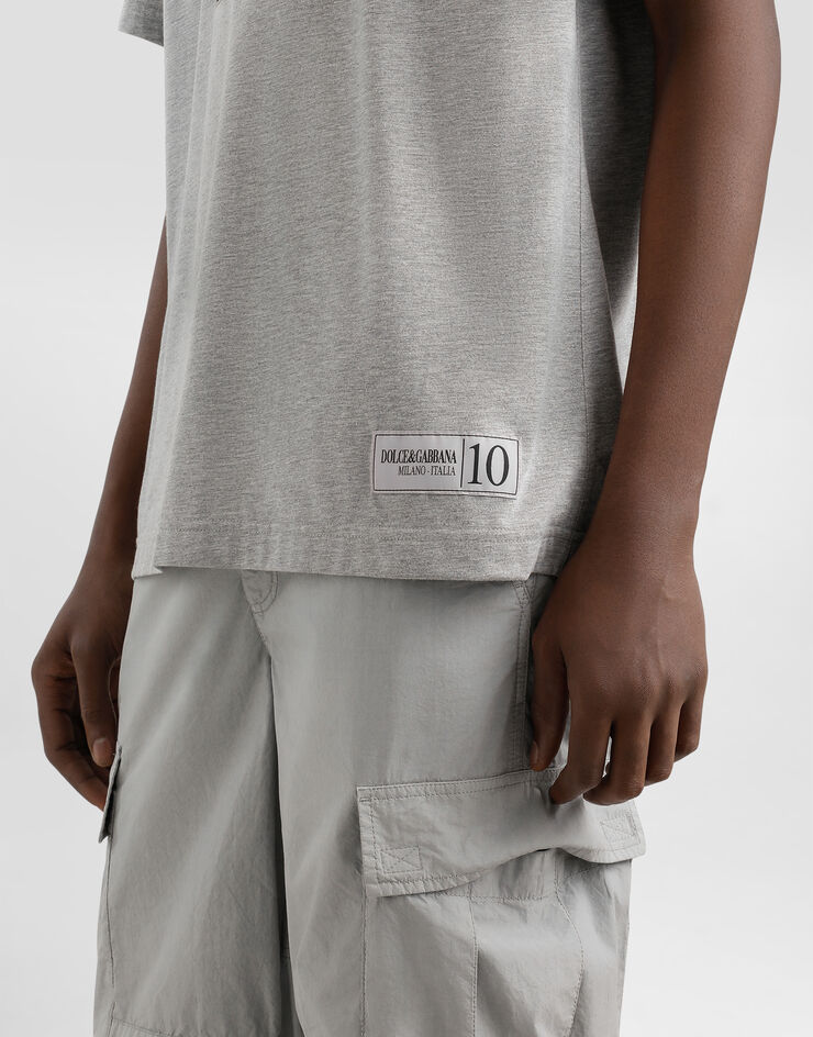 Dolce & Gabbana Cotton T-shirt with logo Grey G8SH7TG7O2O