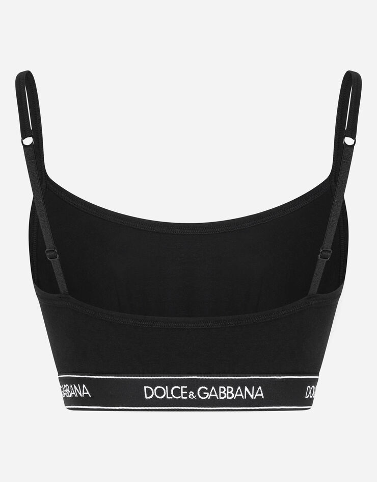Dolce & Gabbana Бюстгальтер-брасьер из джерси с фирменной резинкой черный O1B29TFUEEY