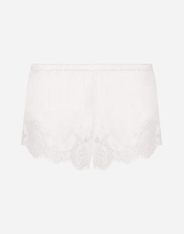 Dolce & Gabbana Pantalones cortos de raso y con encaje Blanco O3A02TFUAD8