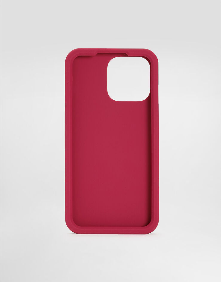 Dolce & Gabbana Rubber iPhone 14 Pro Max Cover with DG logo Purple BI3266AG816