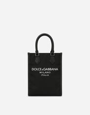Dolce & Gabbana Small nylon bag with rubberized logo Black BM3004A8034
