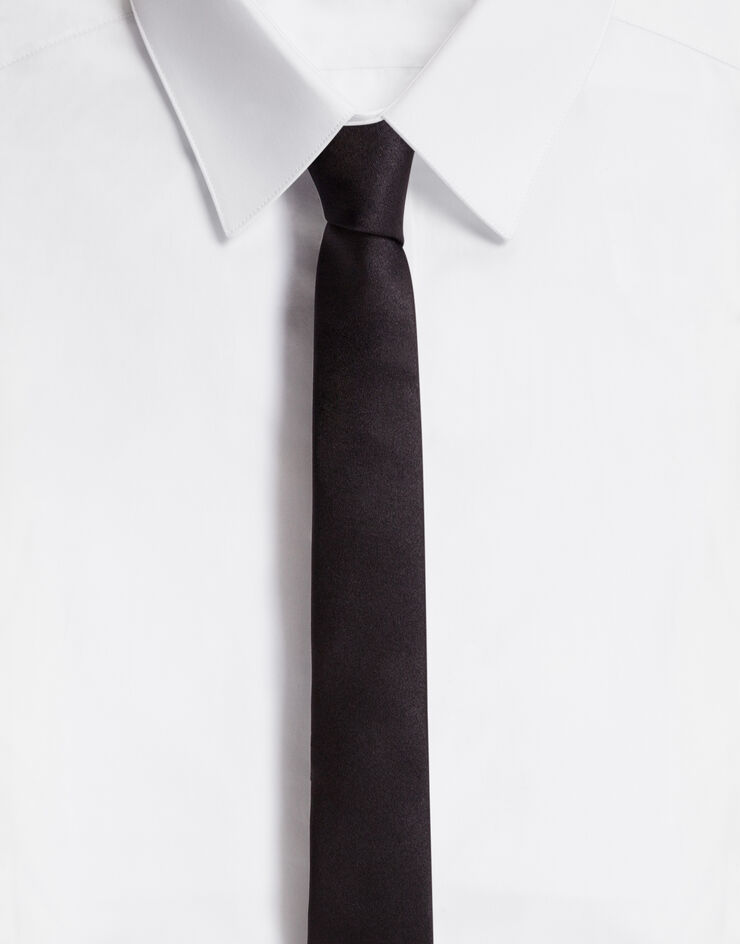 Dolce & Gabbana 4 厘米真丝叶片型领带 黑色 GT142EG0U05