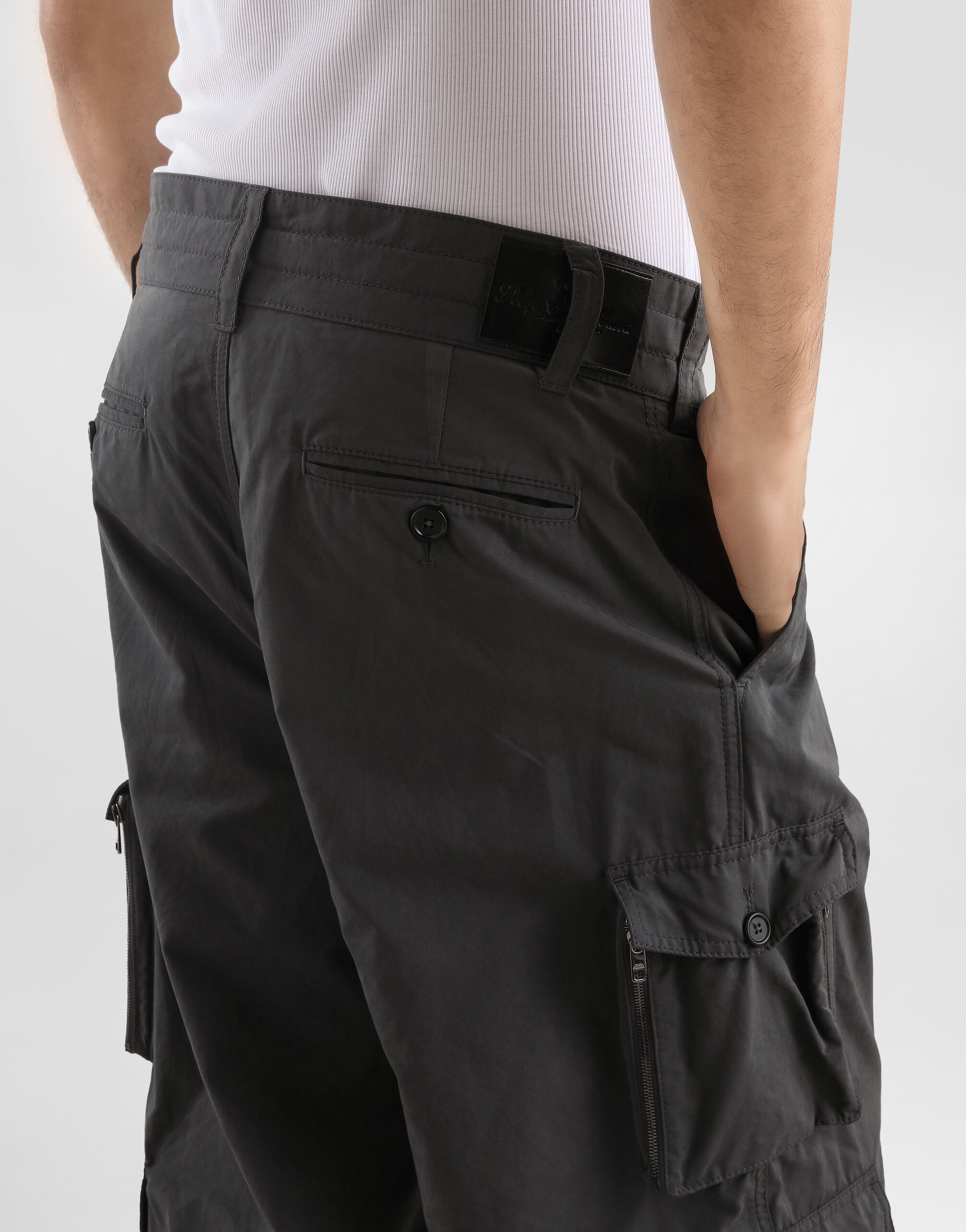 Washed fabric trousers in Grey for Men | Dolce&Gabbana®