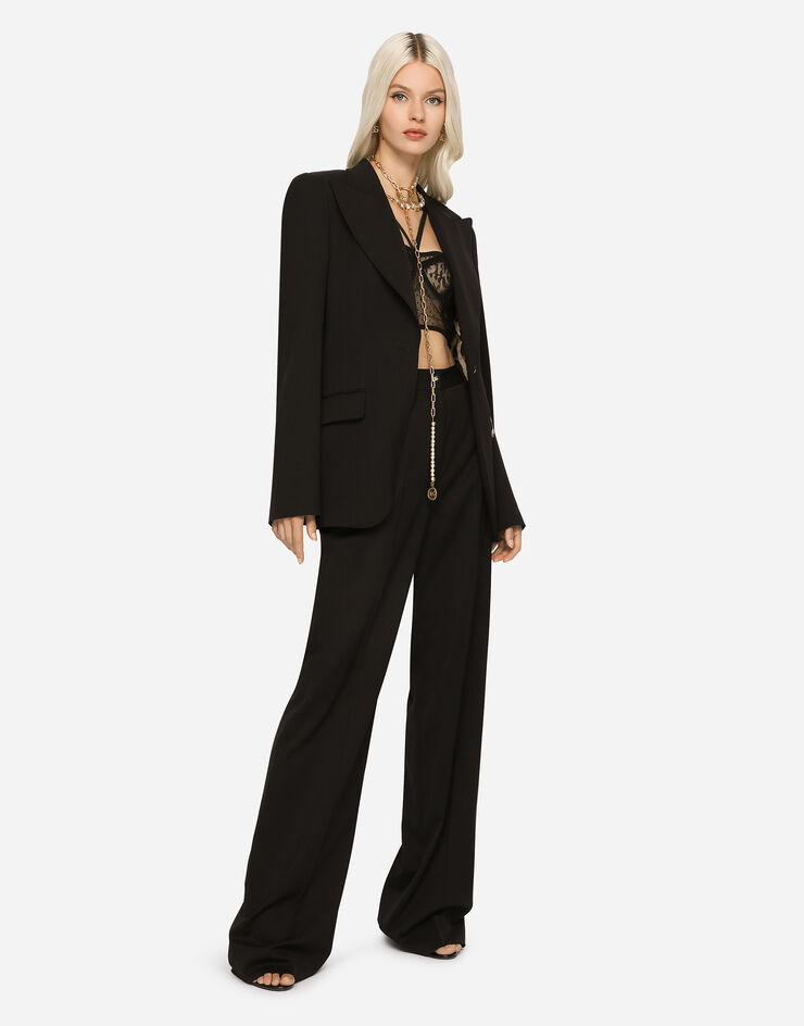 Dolce & Gabbana Gabardine palazzo pants Black FTCPNTFUBF0