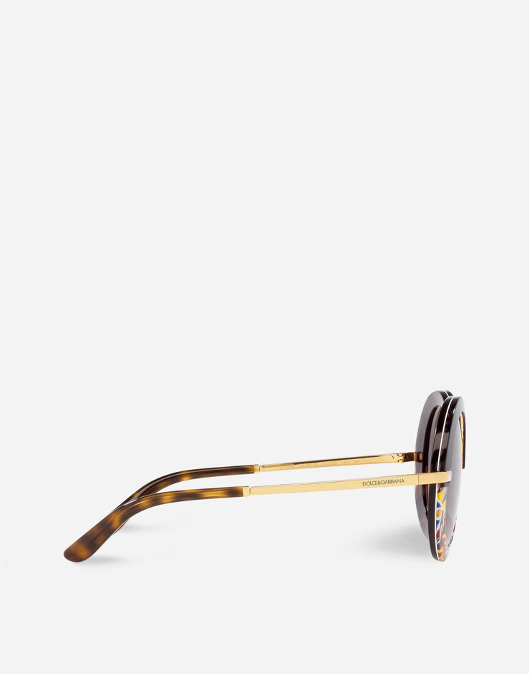 Dolce & Gabbana Gafas de sol Half Print Habana con Carretto VG4393VP813