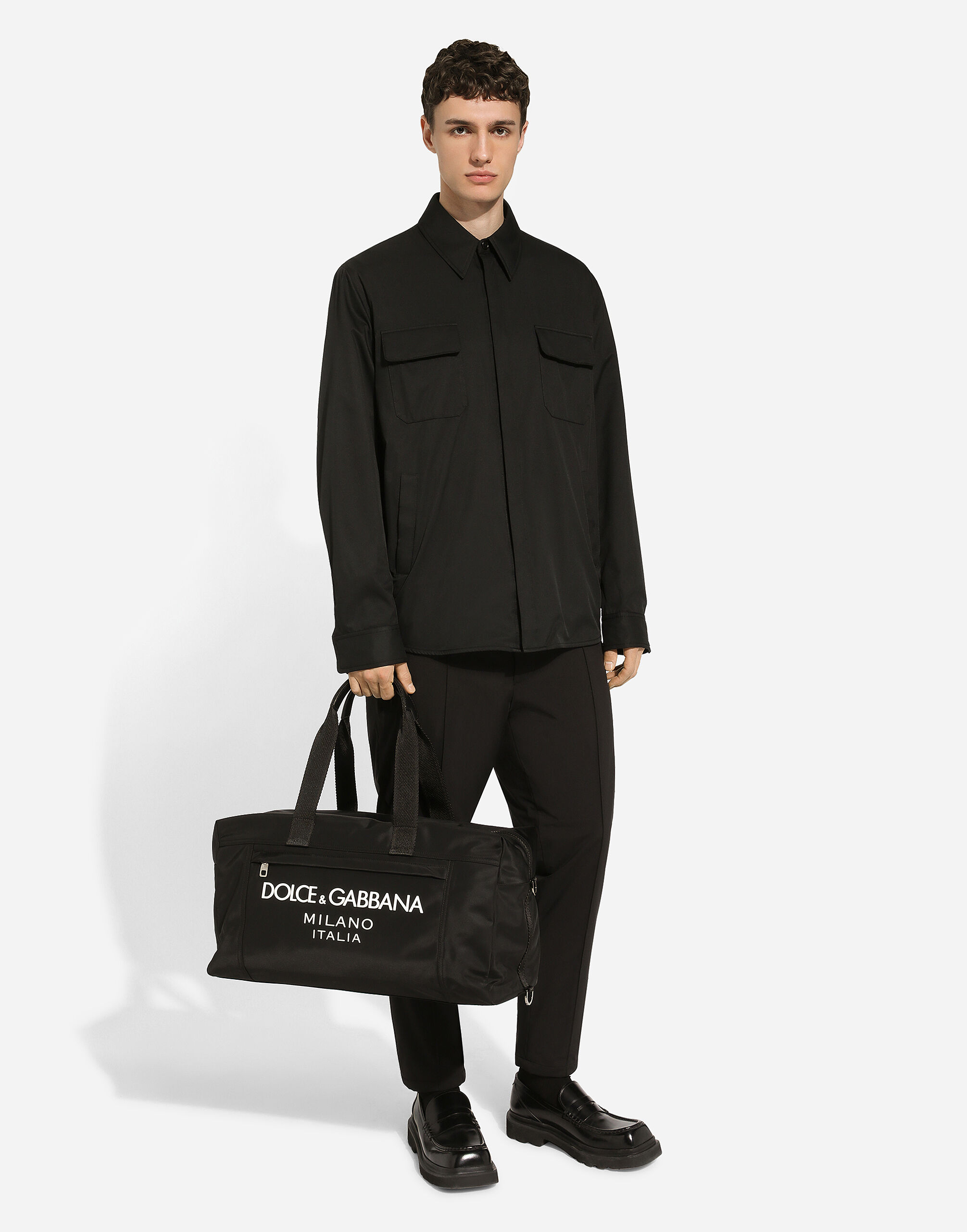 Blackのメンズ Nylon holdall | Dolce&Gabbana®