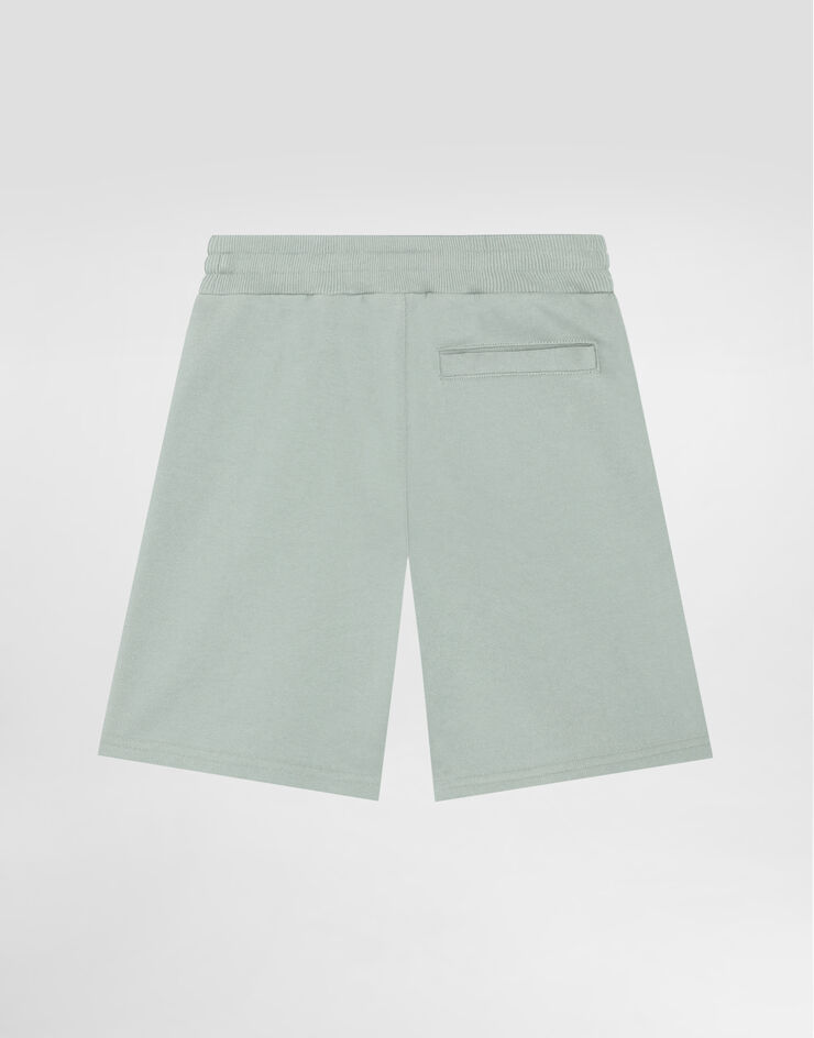 Dolce & Gabbana Fleece bermuda shorts with DG canvas embroidery Dolce & Gabbana Fleece bermuda shorts with DG canvas embroidery Green L4JQXBG7PRP