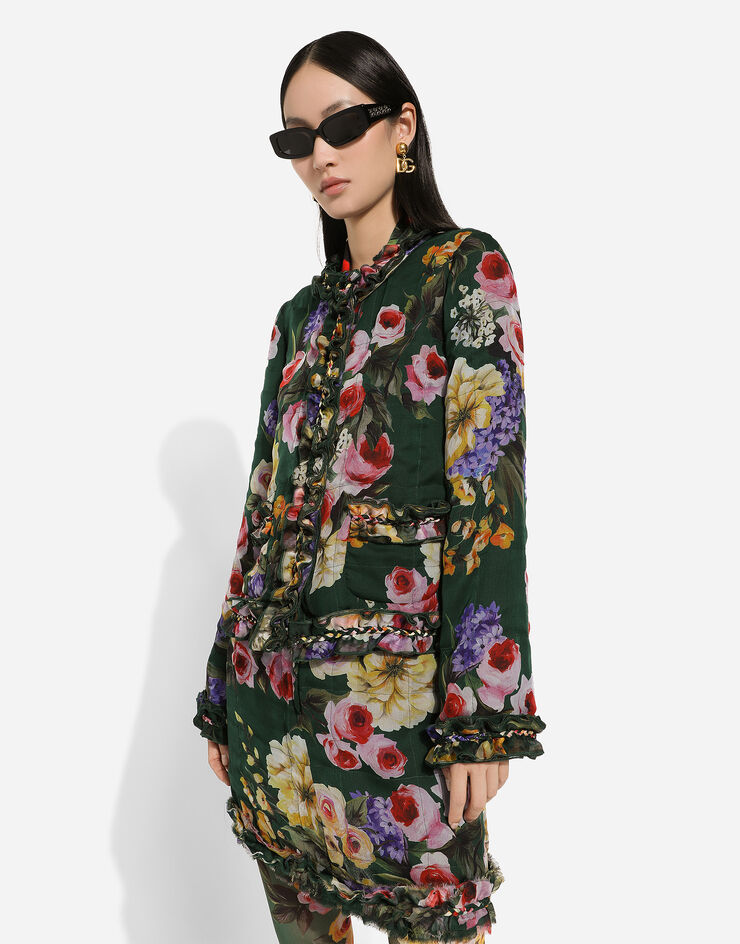 Dolce & Gabbana Jacke aus Chiffon Gartenprint Print F26Y3TIS1SL