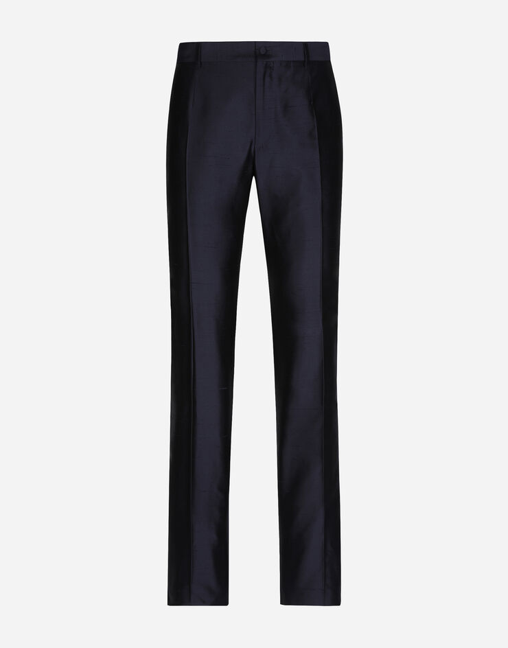 Dolce & Gabbana Классические брюки из шелковой чесучи синий GP03JTFU1Y0