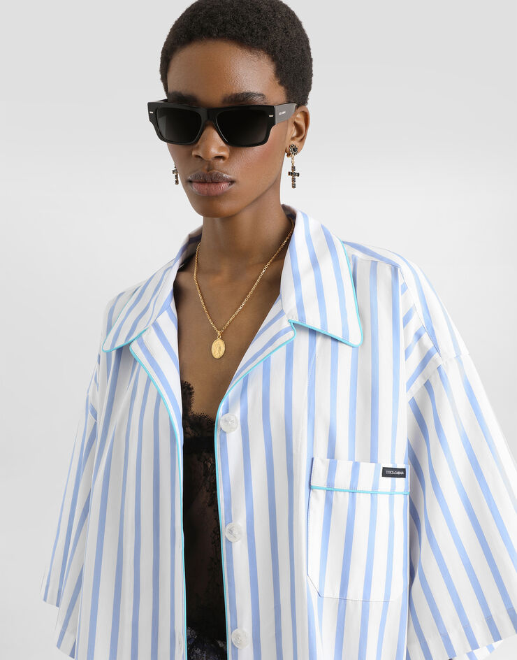 Dolce & Gabbana Striped poplin shirt Multicolor F5U31TFR52W