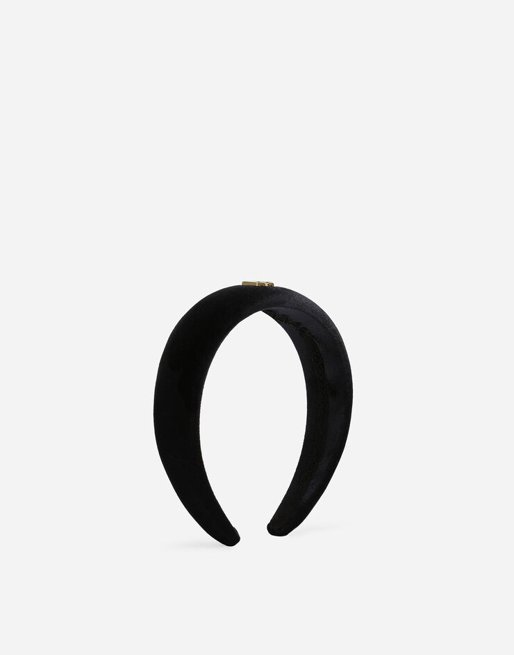 Dolce & Gabbana Ободок из бархата черный LB3L54G7L6S
