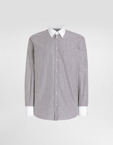 Dolce & Gabbana Hemd aus gestreifter Baumwolle Mehrfarbig G5MZ1ZFR5YG