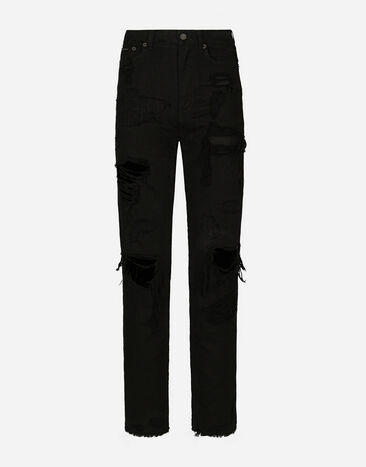 Dolce & Gabbana Boyfriend jeans with rips Print F6JDGTFHAA4