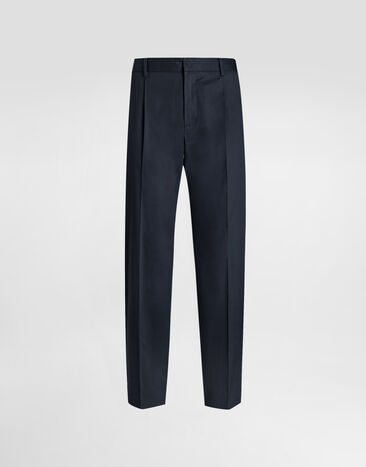 Dolce & Gabbana Cotton gabardine trousers Blue GP0K7ZFUFNV