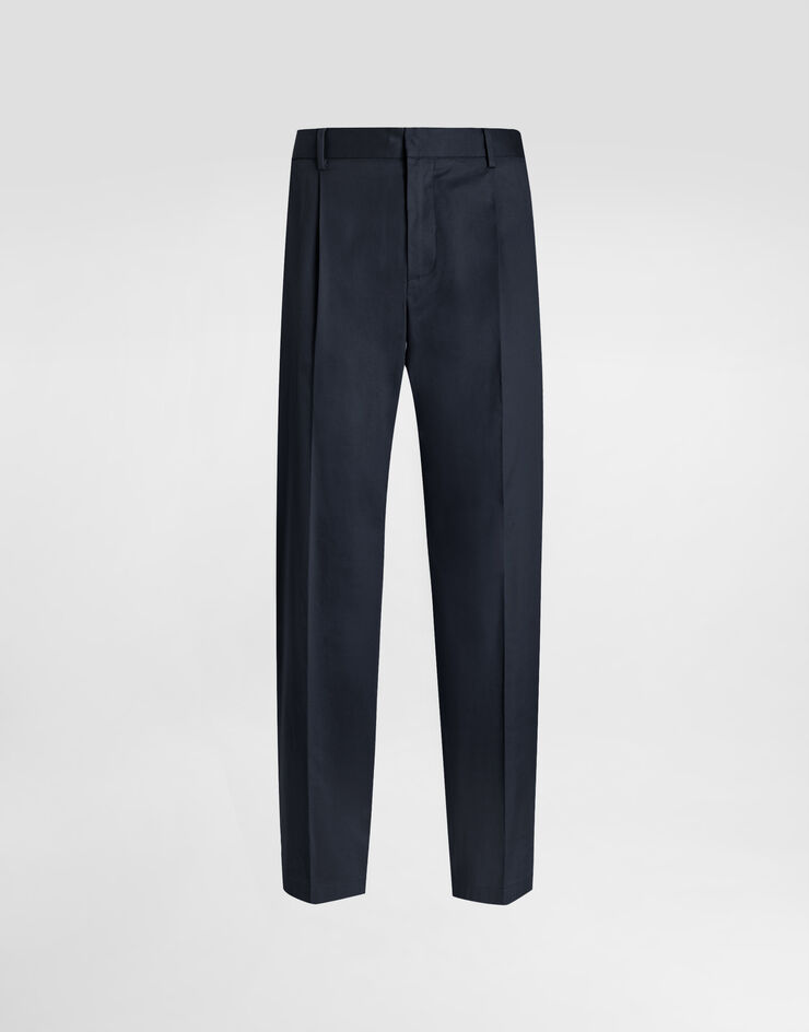Dolce & Gabbana Cotton gabardine trousers Blue GP0K7ZFUFNV