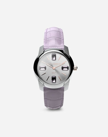 Dolce & Gabbana Reloj con correa de caimán Malva WWRE2SXSD0A