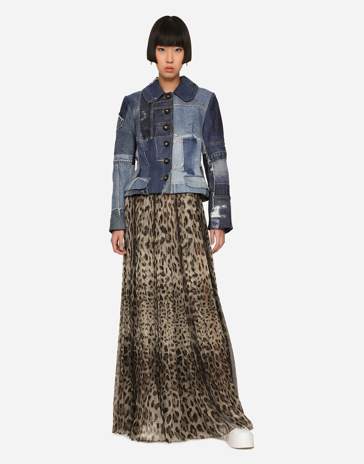 Dolce & Gabbana Юбка-брюки из шифона с леопардовым принтом леопардовым принтом FTBWQTFSSEP