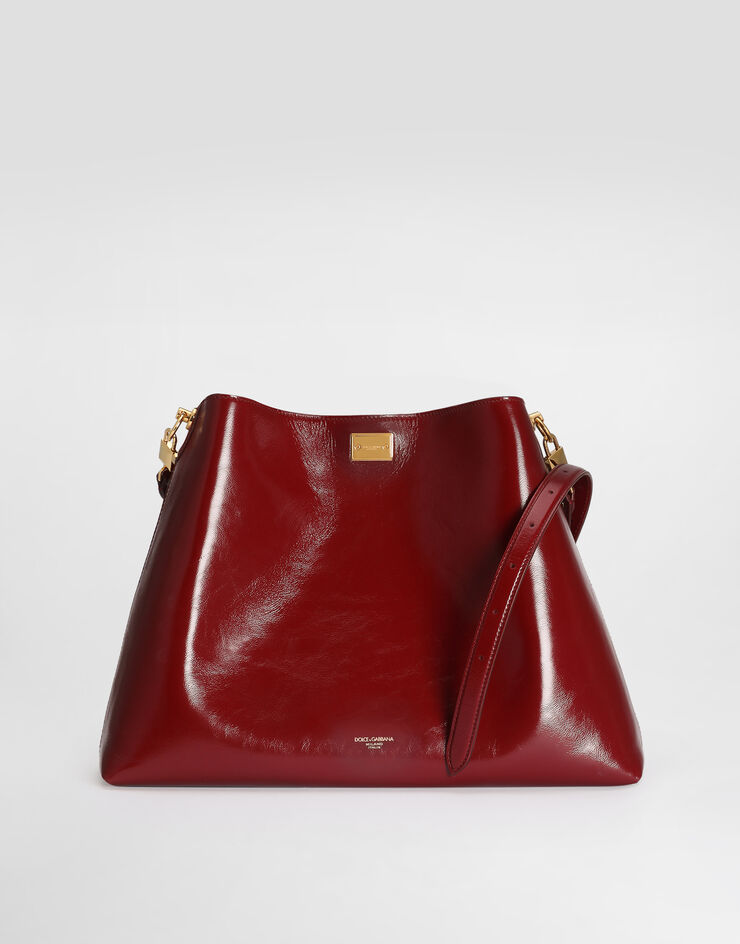 Dolce & Gabbana Bolso de hombro Vittoria grande en piel de becerro Red BB7942AZ000