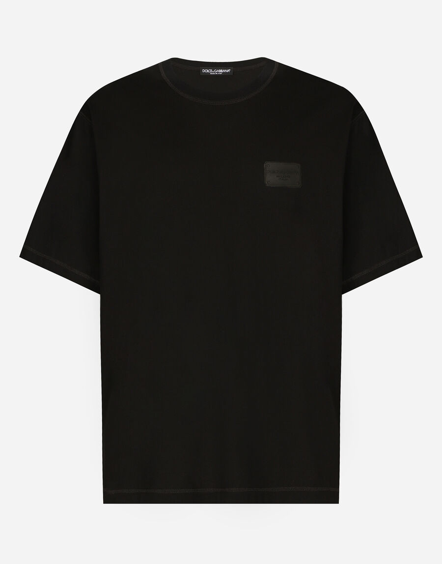Cotton T-shirt with branded tag