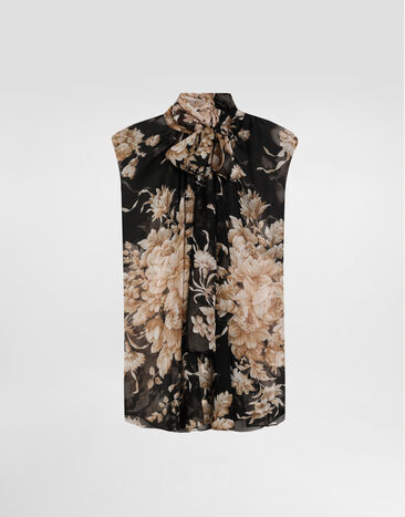 Dolce & Gabbana Rose-print chiffon shirt Print F7BD1TIS1ZO