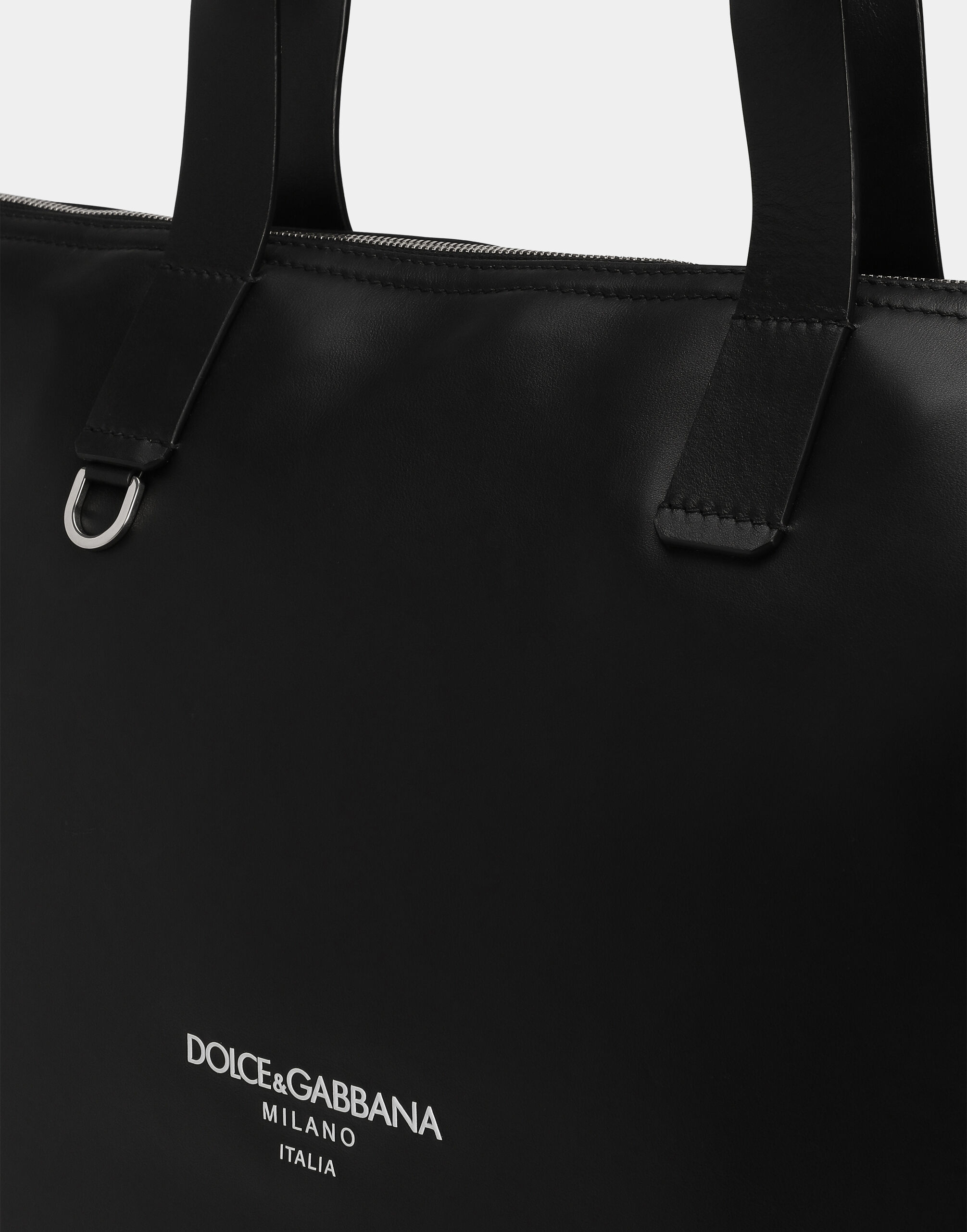 Shopping bag grande in pelle di vitello in Nero da Uomo