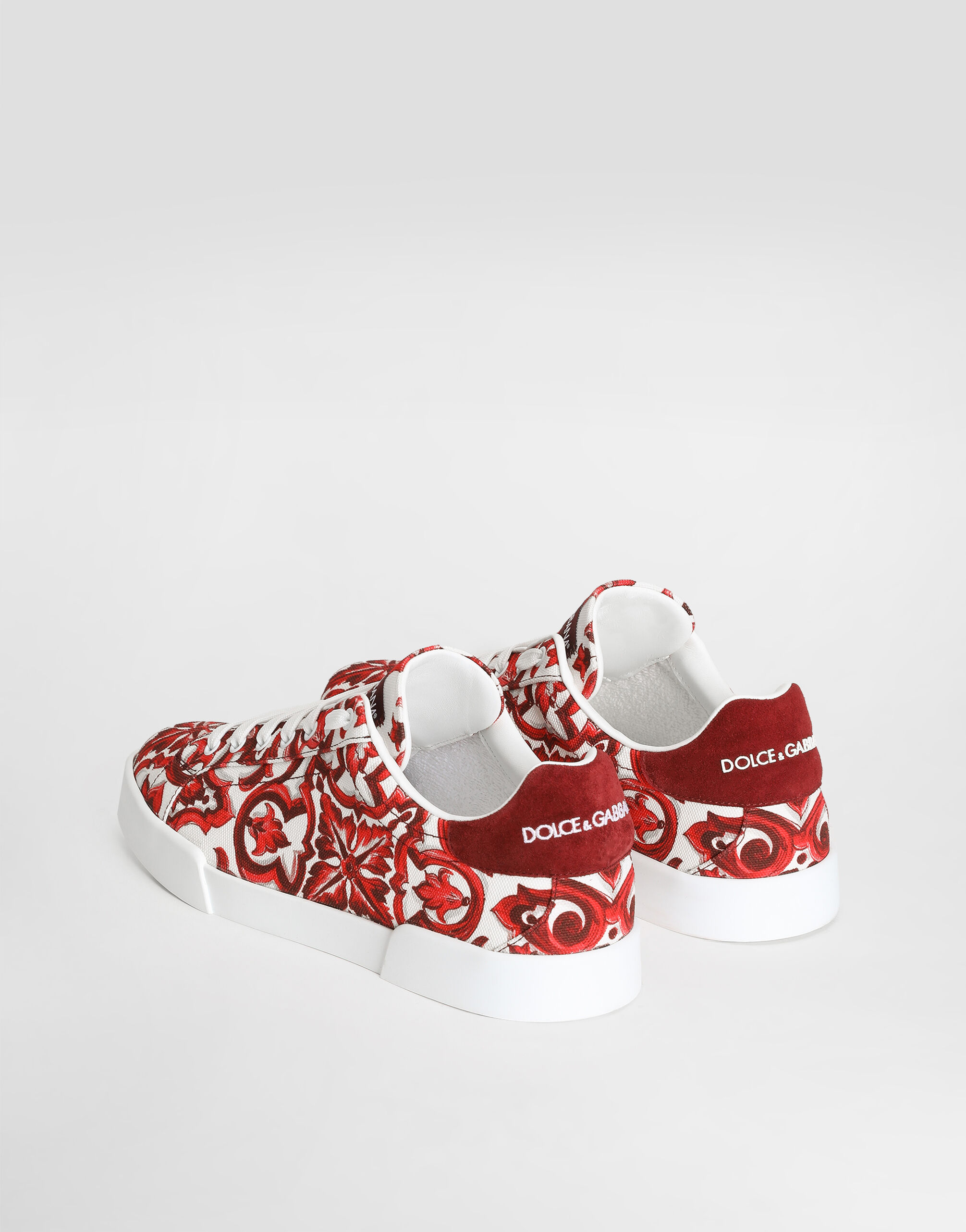 Majolica-print canvas portofino sneakers in Multicolor for Men