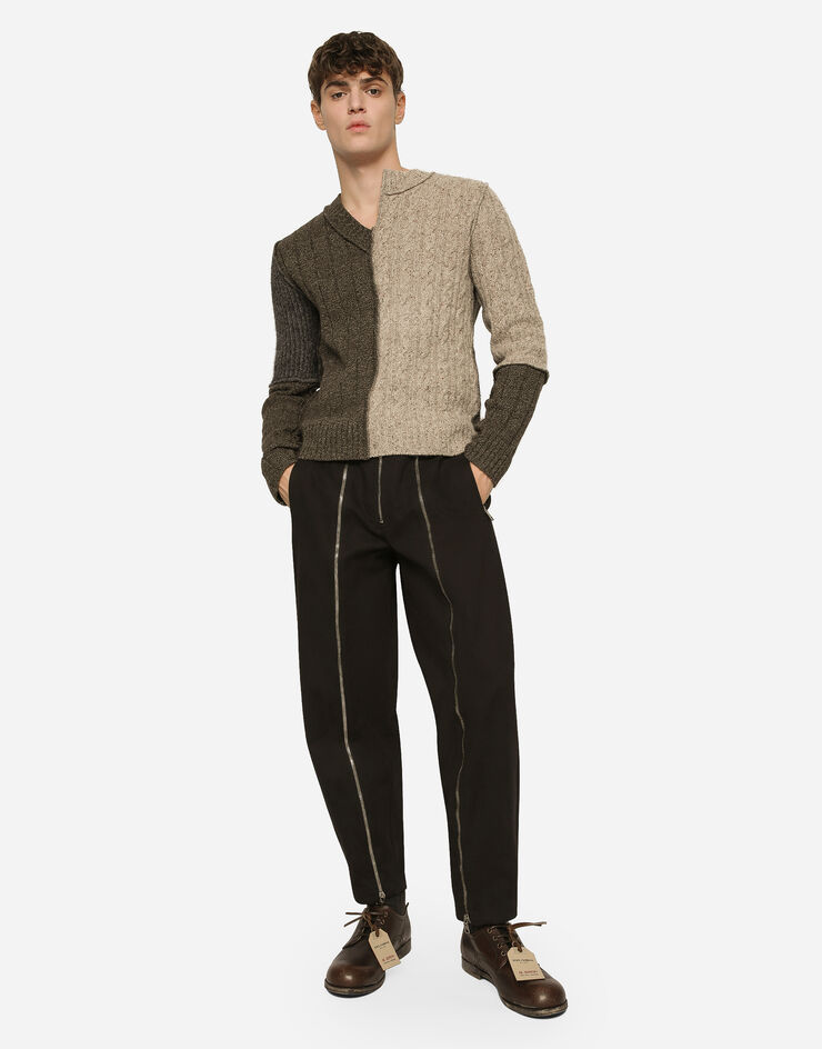 Dolce&Gabbana Washed stretch gabardine pants with zipper Black GV6QATFUFMV