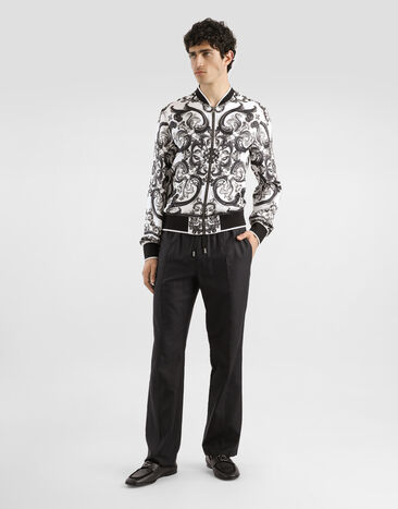 Dolce & Gabbana Jacke aus Twill mit Majolika-Print Mehrfarbig G9BLZTHI1S6