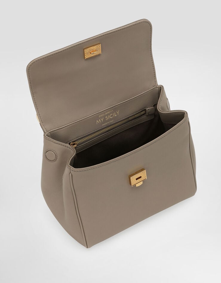 Dolce & Gabbana My Sicily plongé calfskin bag Beige BB7781B7321