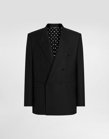 Dolce & Gabbana Double-breasted sicilia virgin wool jacket Black G2VN8TGK048