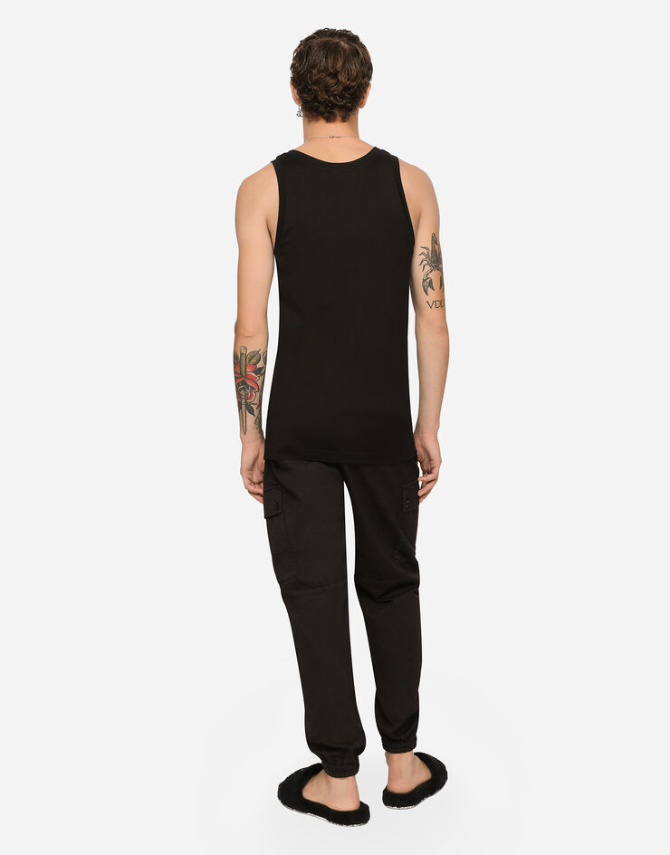 Dolce & Gabbana Pantalón cargo de algodón teñido en prenda Negro GV1VHTG8IS4