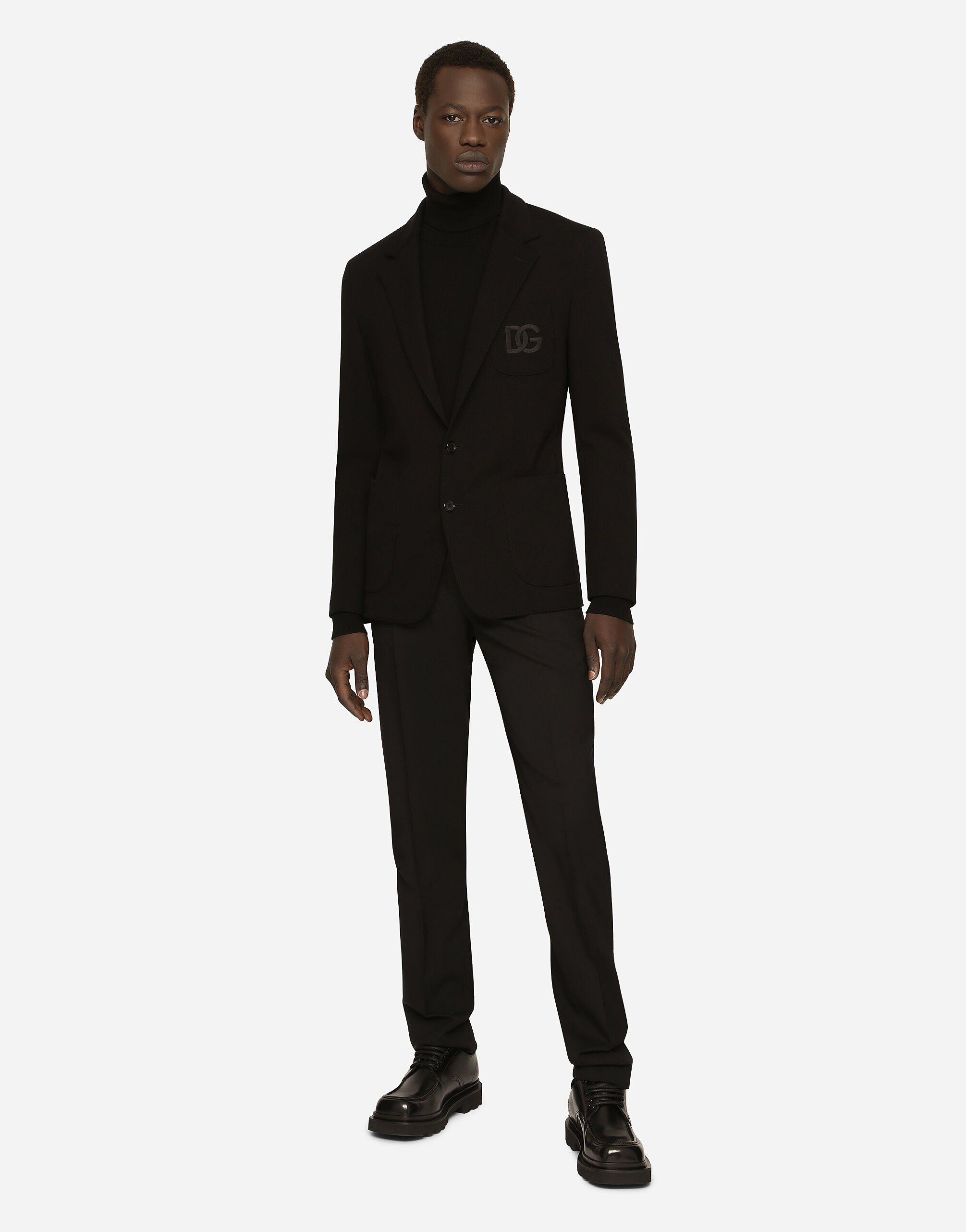 Stretch jersey Portofino jacket in Black for Men Dolce Gabbana