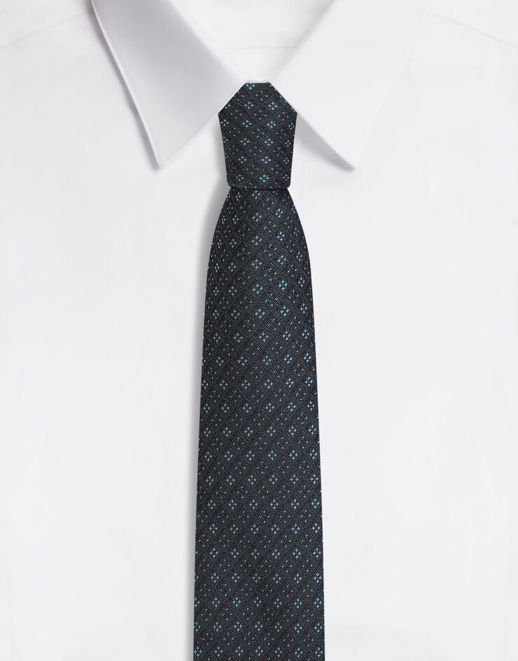 Dolce & Gabbana Krawatte Breite 6 cm aus Seidenjacquard Mehrfarbig GT149EG0JKR
