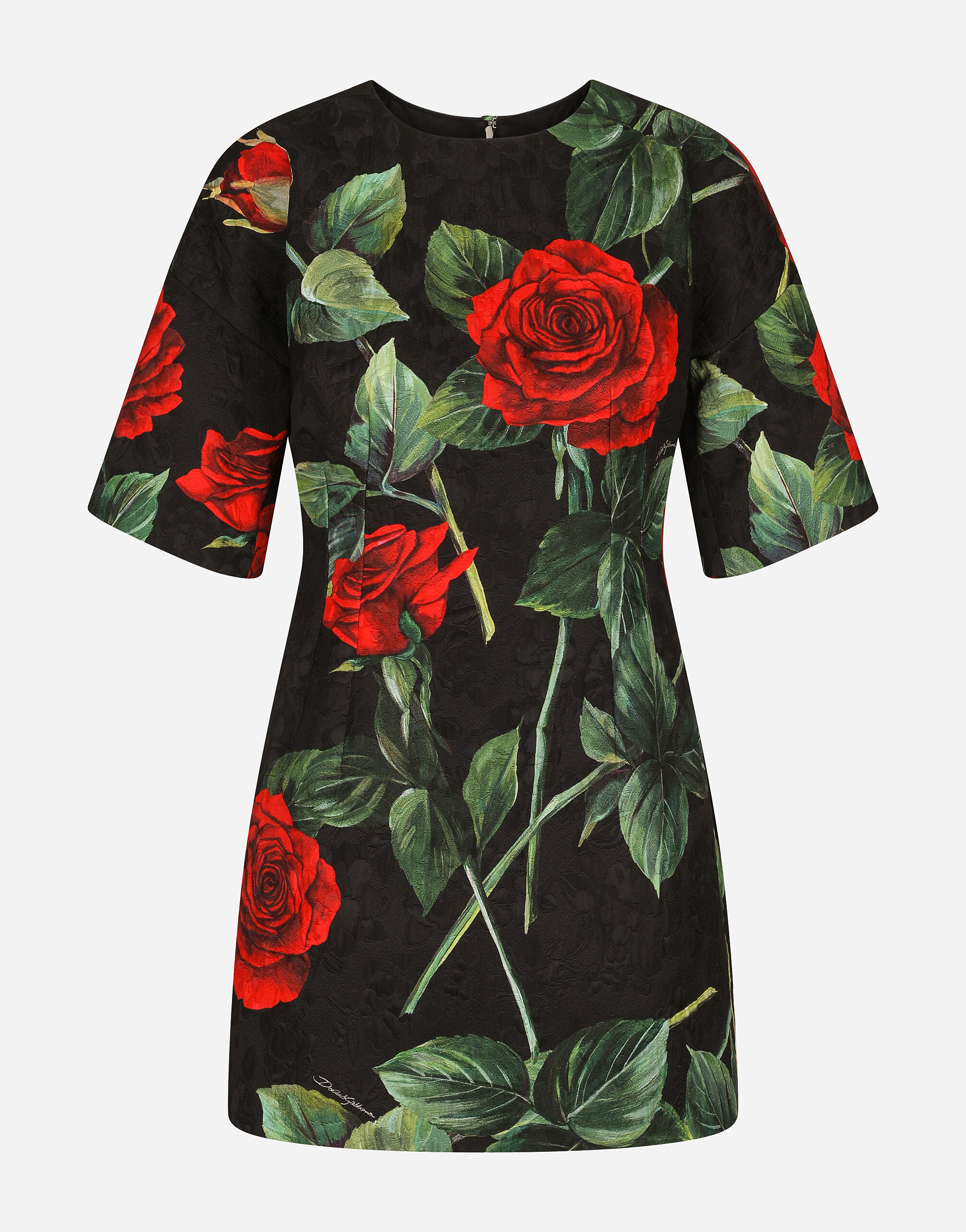 Dolce gabbana red rose dress hotsell