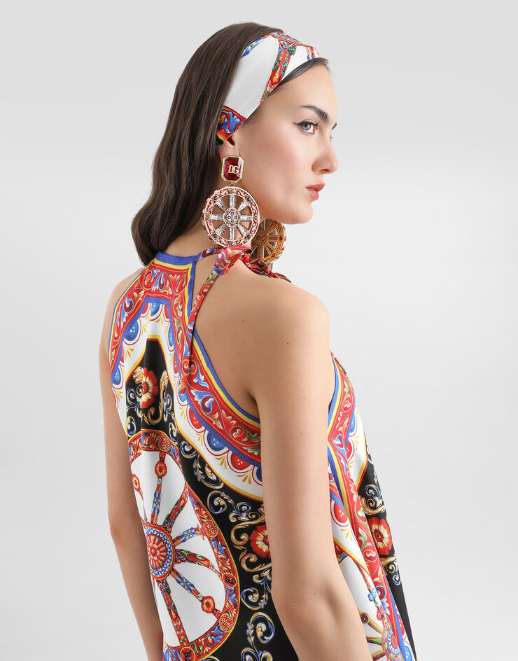 Dolce & Gabbana Carretto-print twill top Multicolor F79EFTGDDTI