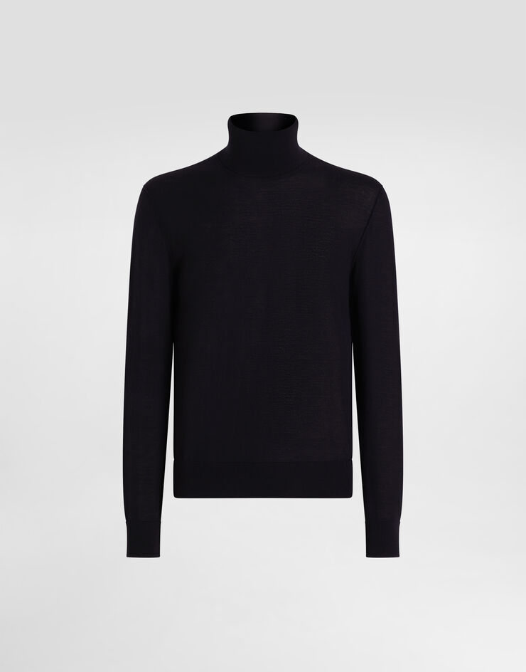 Dolce & Gabbana Cashmere turtleneck pullover Blue GXW05TJBW05