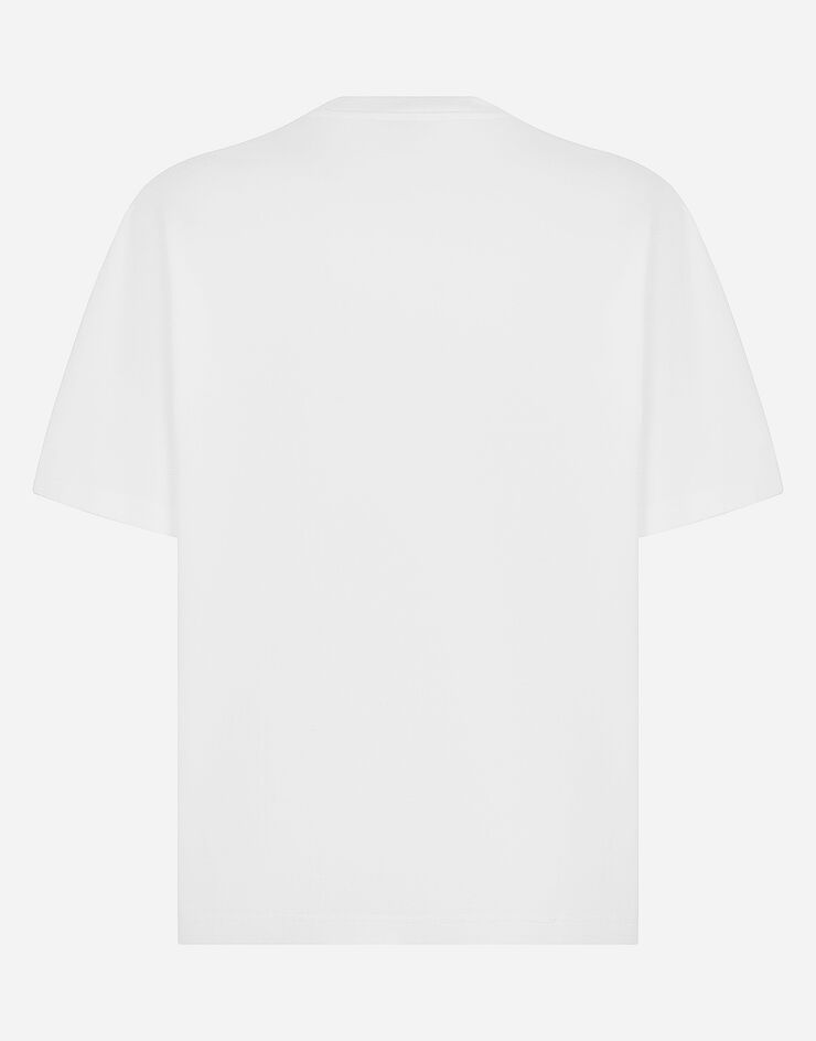 Dolce&Gabbana Cotton interlock T-shirt with DG logo print White G8PN9TG7J5Z