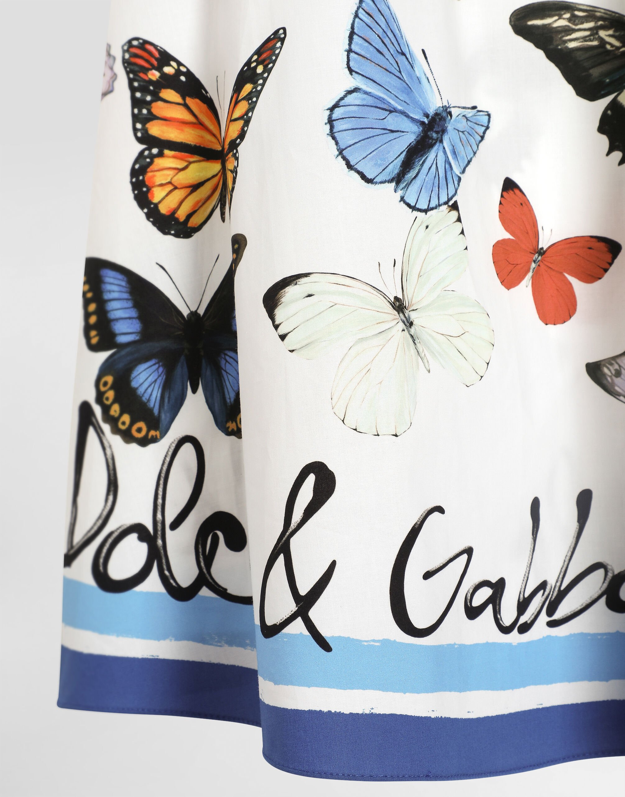 Poplin dress with butterfly print in Print for Girls