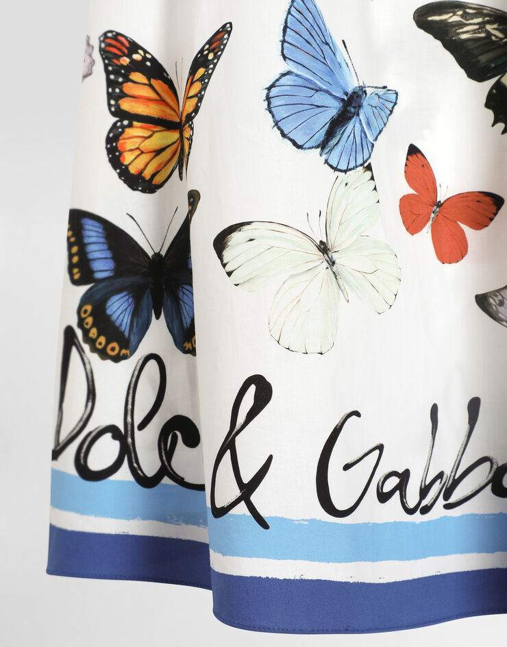 Dolce & Gabbana Poplin dress with butterfly print Print L53DW2FI5KS