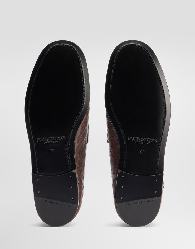 Dolce & Gabbana Ostrich leather slippers Dolce & Gabbana Ostrich leather slippers Brown A50391A8M90