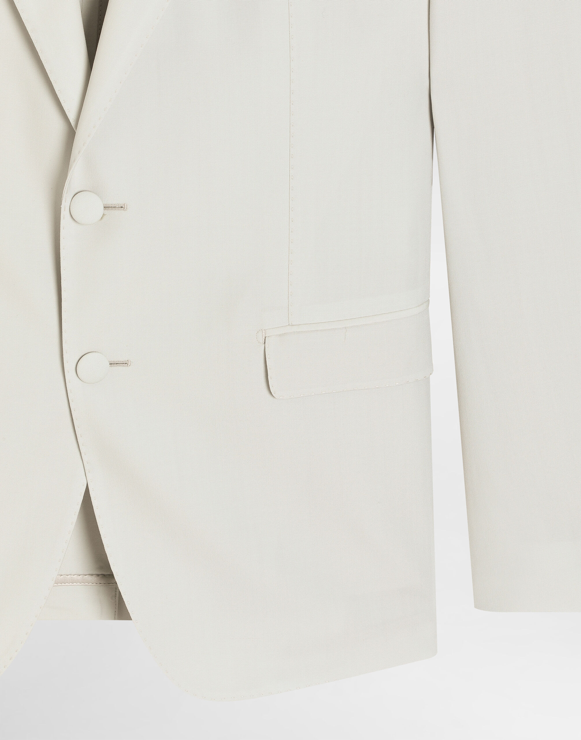 Single-breasted wool poplin jacket