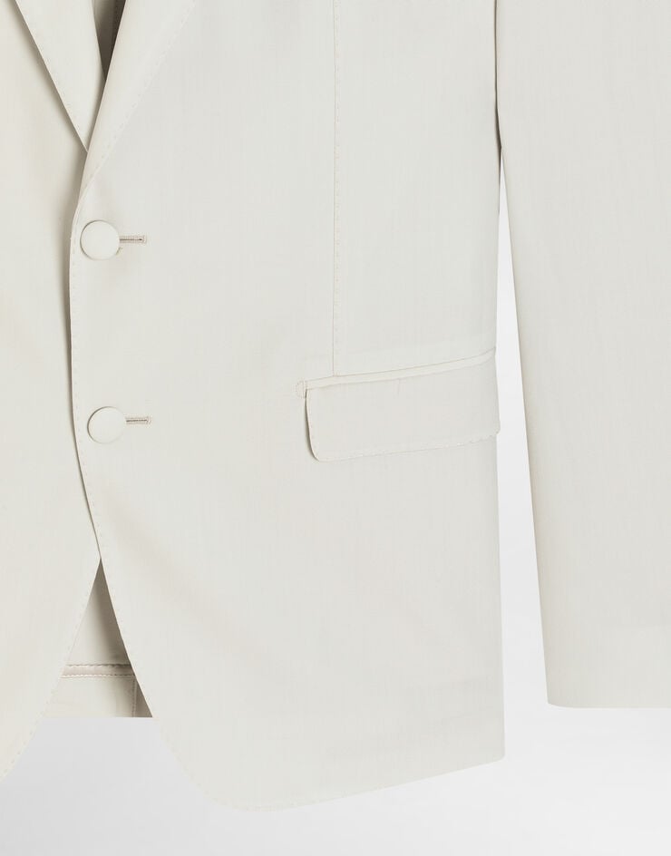 Dolce & Gabbana Single-breasted wool poplin jacket Beige G2NW0THU2BN